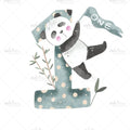 Bügelbild Zahl 1 Panda Medium