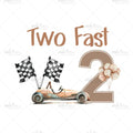 Bügelbild Zahl 2 Two Fast Medium