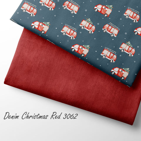 French Terry Denim Christmas Red 3062 (Bio) VORBESTELLUNG