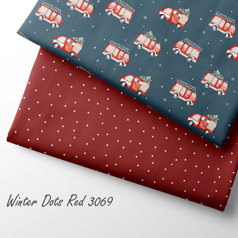 French Terry Winter Dots Red 3069 (Bio) VORBESTELLUNG