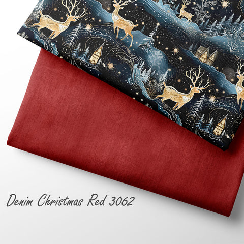 French Terry Denim Christmas Red 3062 (Bio) VORBESTELLUNG