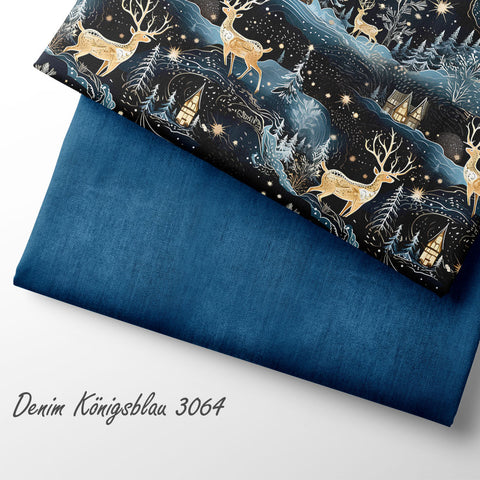 French Terry Denim Königsblau 3064 (Bio) VORBESTELLUNG