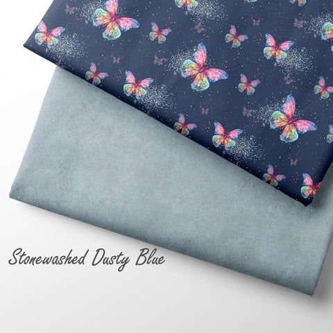 Jersey Stoff Stonewashed Dusty Blue (Bio) VORBESTELLUNG