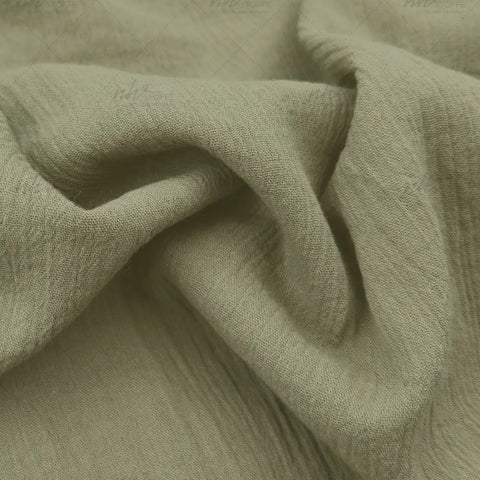 Cotton crinkle Oliv 027