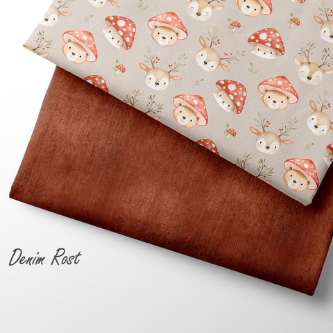 French Terry Cute Mushroom Animals (Bio)