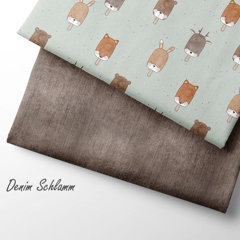 Jerseystoff Denim Schlamm