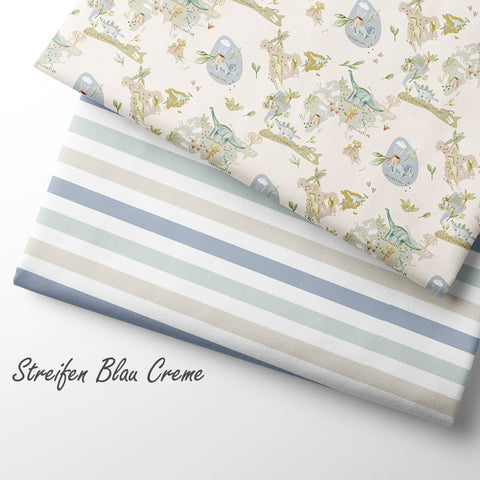 French Terry Streifen Blau Creme 2795 (Bio)