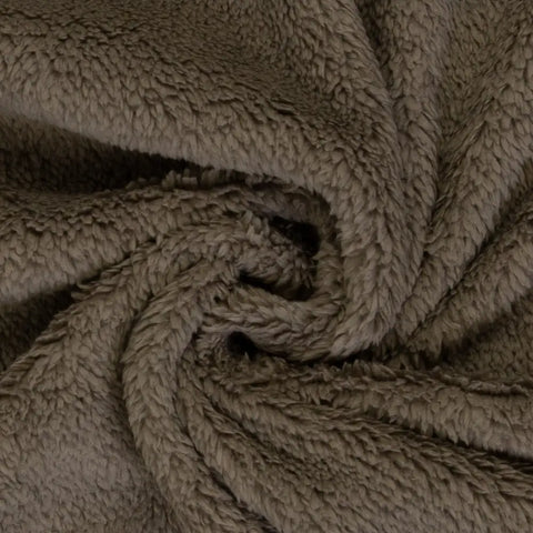 Doubleface Plüsch Tamme Grau Beige 675