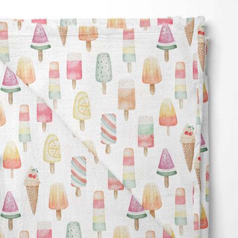 Musselin Double Gauze Eis macht Summer Vibes