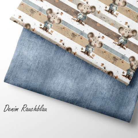 French Terry Denim Rauchblau (Bio) VORBESTELLUNG