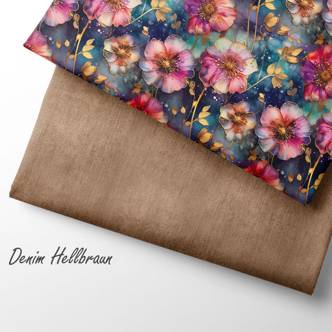 French Terry Denim Hellbraun (Bio) doppeltes produkt