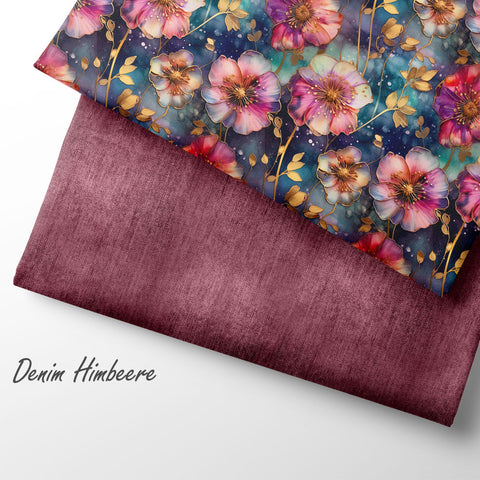 French Terry Denim Himbeere