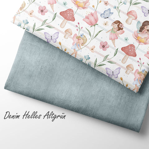 Jerseystoff Denim Helles Altgrün