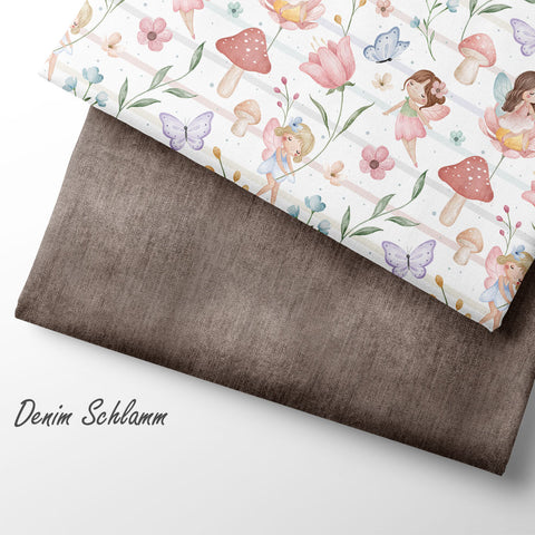 Jerseystoff Denim Schlamm