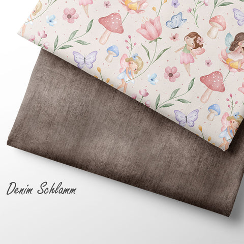 Jerseystoff Denim Schlamm