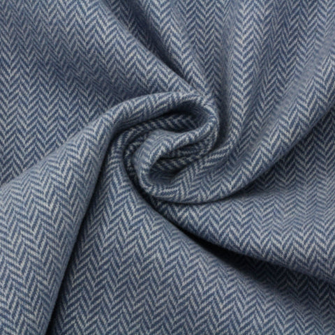 Jaquard Jersey Fischgrät Rauchblau