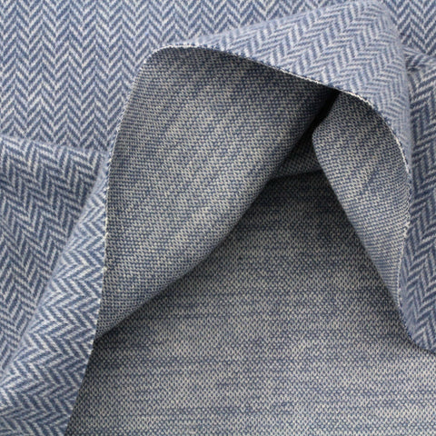 Jaquard Jersey Fischgrät Rauchblau