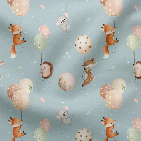 French Terry Flying with the Balloons Blue