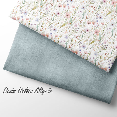 Jerseystoff Denim Helles Altgrün