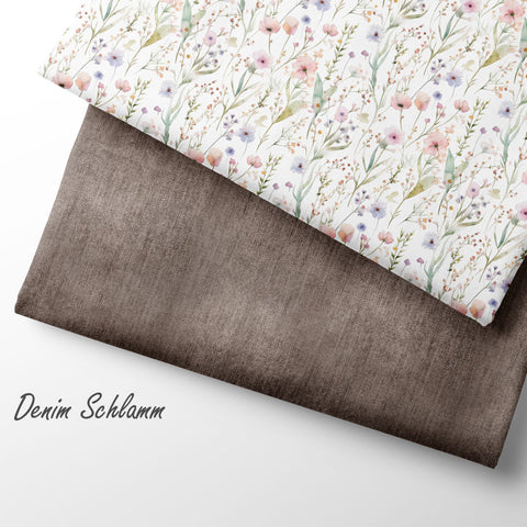 Jerseystoff Denim Schlamm