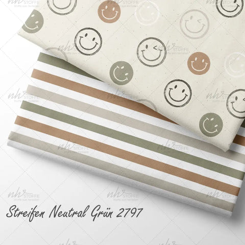 French Terry Always smiling Green Neutral (Bio)