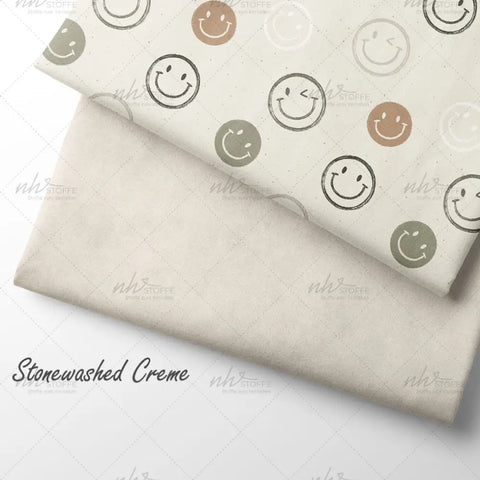 French Terry Always smiling Green Neutral (Bio)