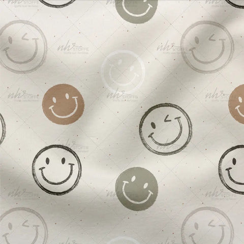 French Terry Always smiling Green Neutral