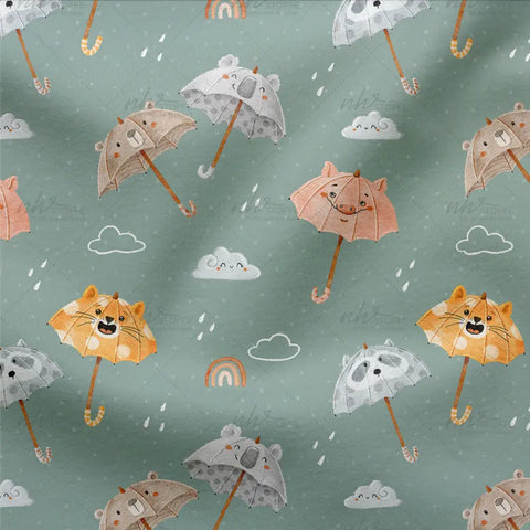 French Terry Digitaldruck Animalumbrellas