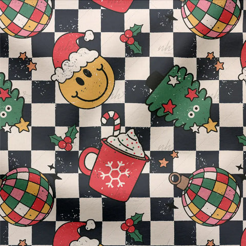 French Terry Chessboard Christmas 3003 (Bio)