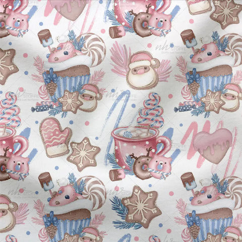 French Terry Christmas Sweets White 3113 (Bio)