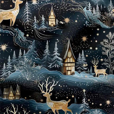 French Terry Christmas World