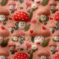 French Terry Cute Mushrooms 3 D (Bio)