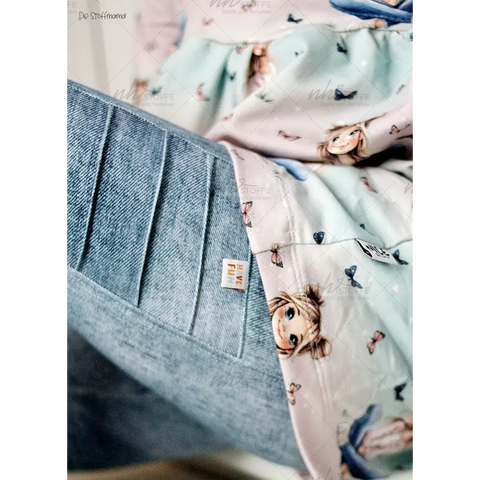 French Terry Denim Rauchblau (Bio)