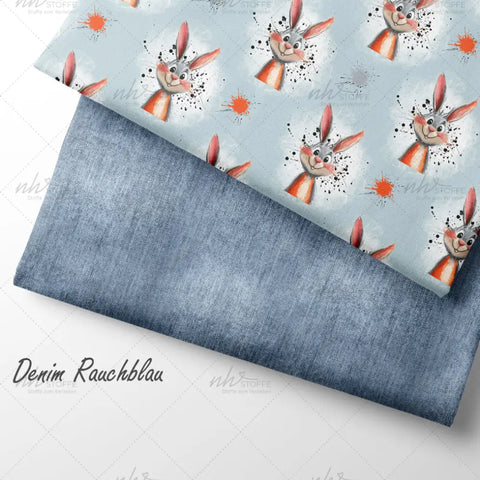 French Terry Denim Rauchblau (Bio)