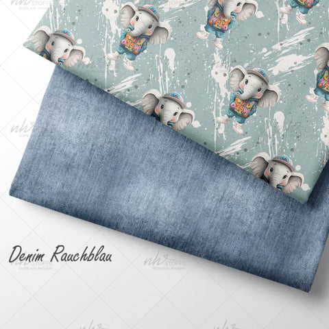 French Terry Denim Rauchblau (Bio)