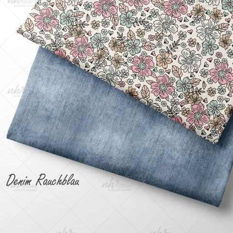 French Terry Denim Rauchblau (Bio)