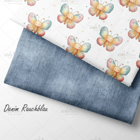 French Terry Denim Rauchblau (Bio)