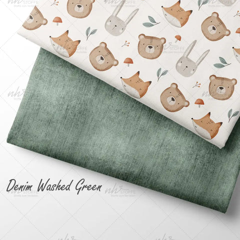 French Terry Denim Washed Green (Bio)