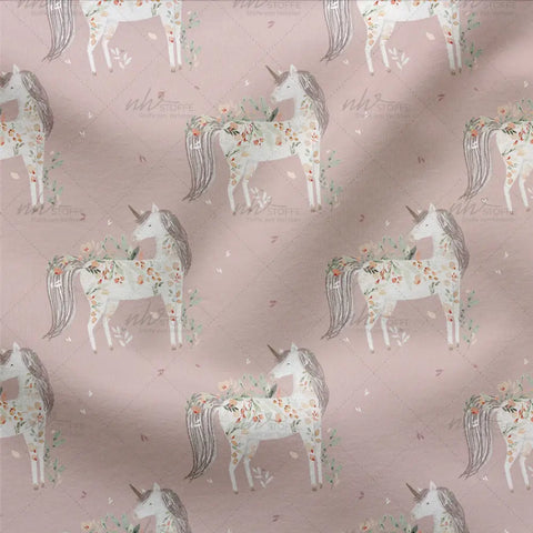 French Terry Flower Unicorn (Blush)