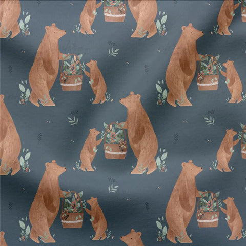 French Terry Greg der Bär Blau 2978 (Bio)