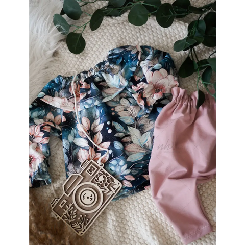 French Terry Ice Flowers Dark 3017 (Bio)