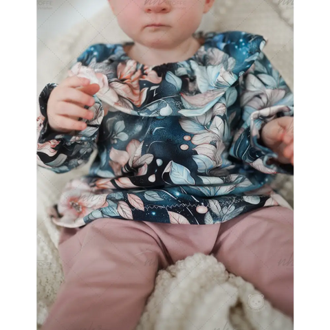 French Terry Ice Flowers Dark 3017 (Bio)