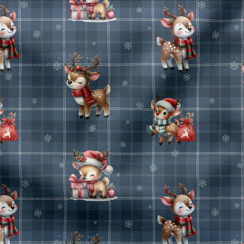 French Terry Kleine Weihnachtsfreunde (Karo)