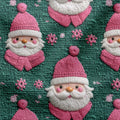French Terry Knitted Santa Pink Green 3022 (Bio)
