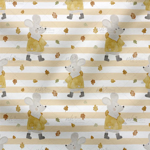 Jerseystoff Digitaldruck Laubmaus