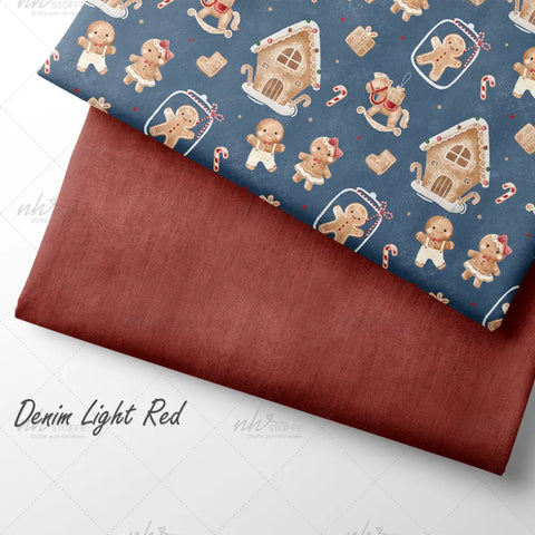 French Terry Lebkuchen Party Blau