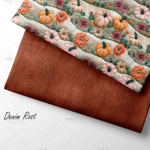 French Terry Pumpkin Field 3D (Bio)