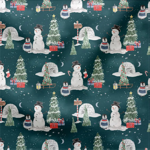 French Terry Santa Village