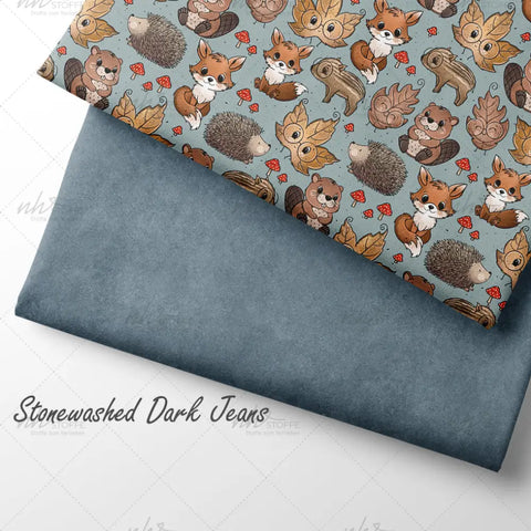 French Terry Stonewashed Dark Jeans (Bio)