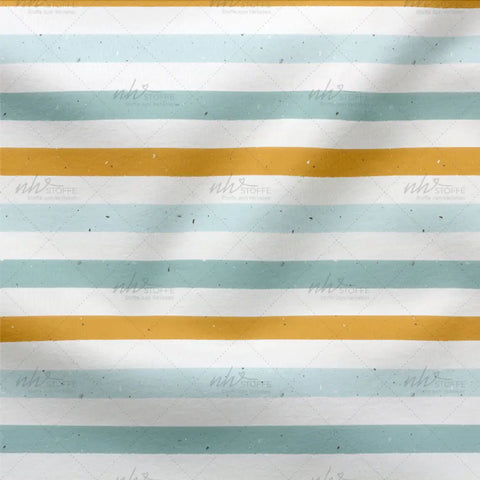 French Terry Streifen Gelb Blau